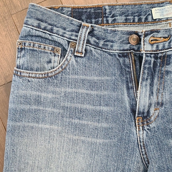 100% Cotton Flare Sz 8 Long American Eagle jeans Favorite Flare 9 inch rise - Picture 2 of 11